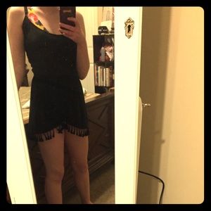 Victoria’s Secret Swim coverup XL black w/fringes